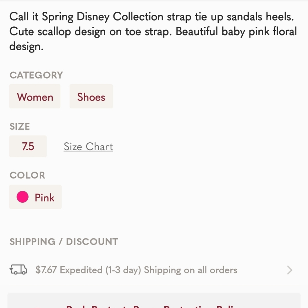 CALL IT SPRING Disney Ankle Wrap Heel 7.5 - Picture 6 of 6